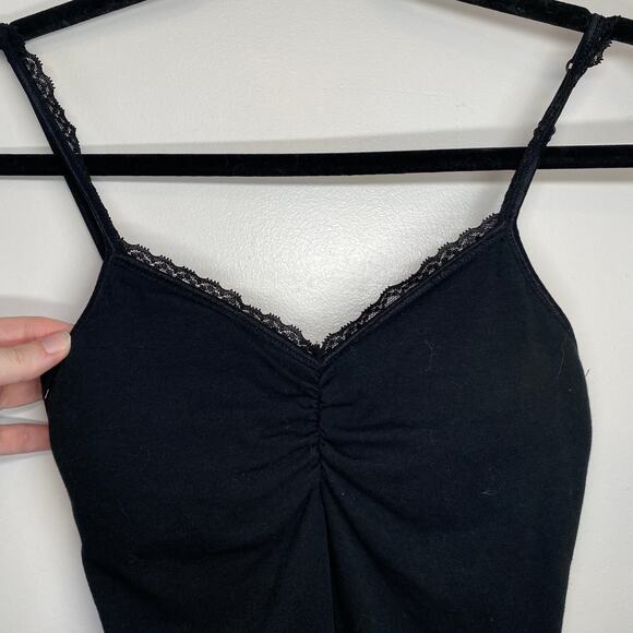 Vintage Y2K No Boundaries Lace Trim Cami padded black whimsygoth fairygrunge M - Picture 4 of 12